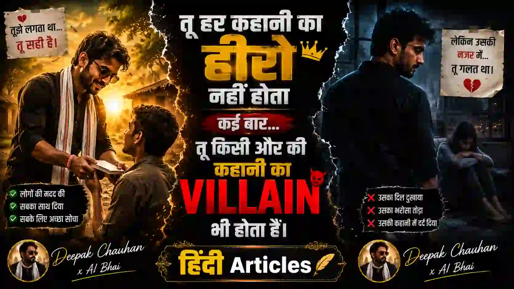 तू हर कहानी का हीरो नहीं होता